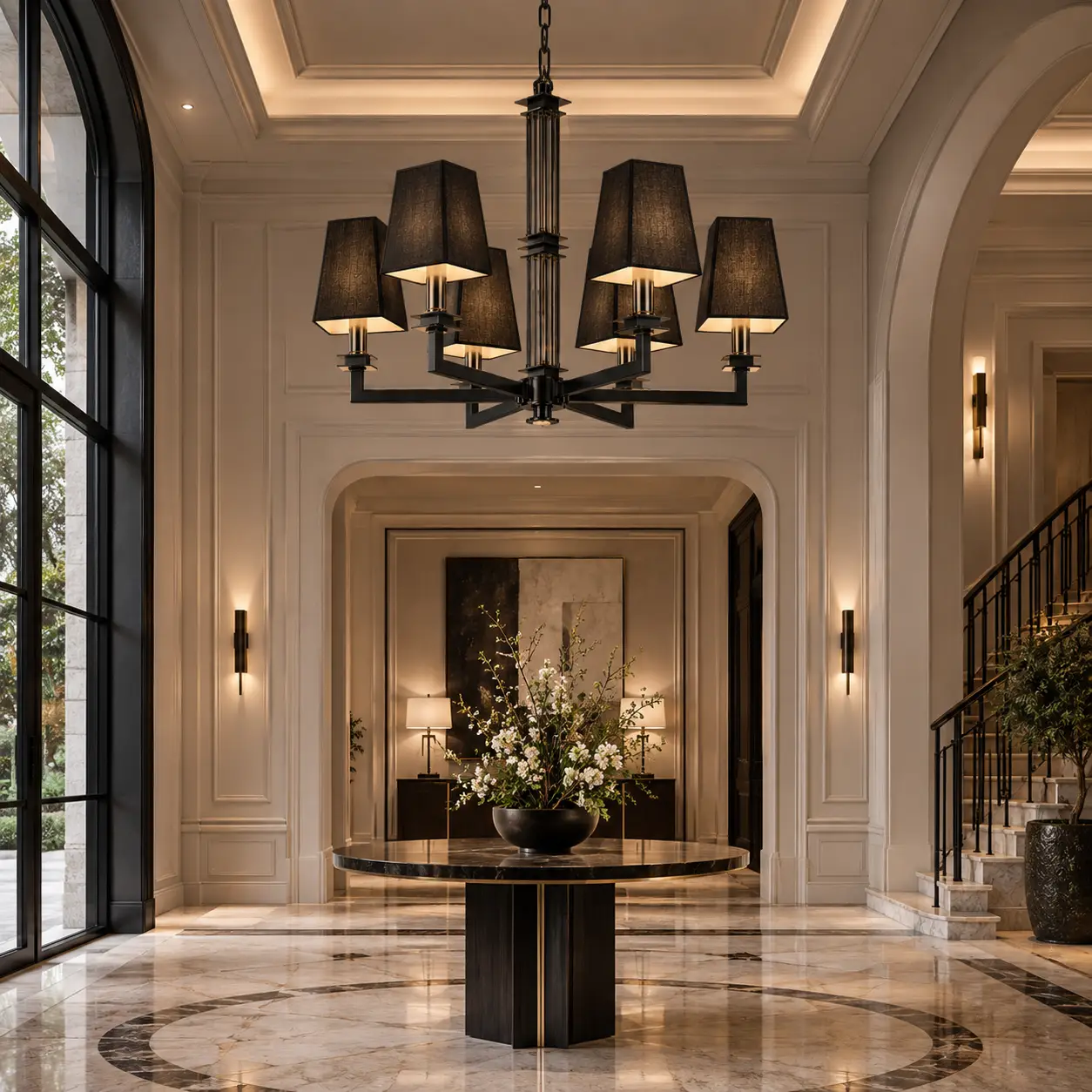 3D Rendering - Boutique Hotel Foyer Entryway Lighting