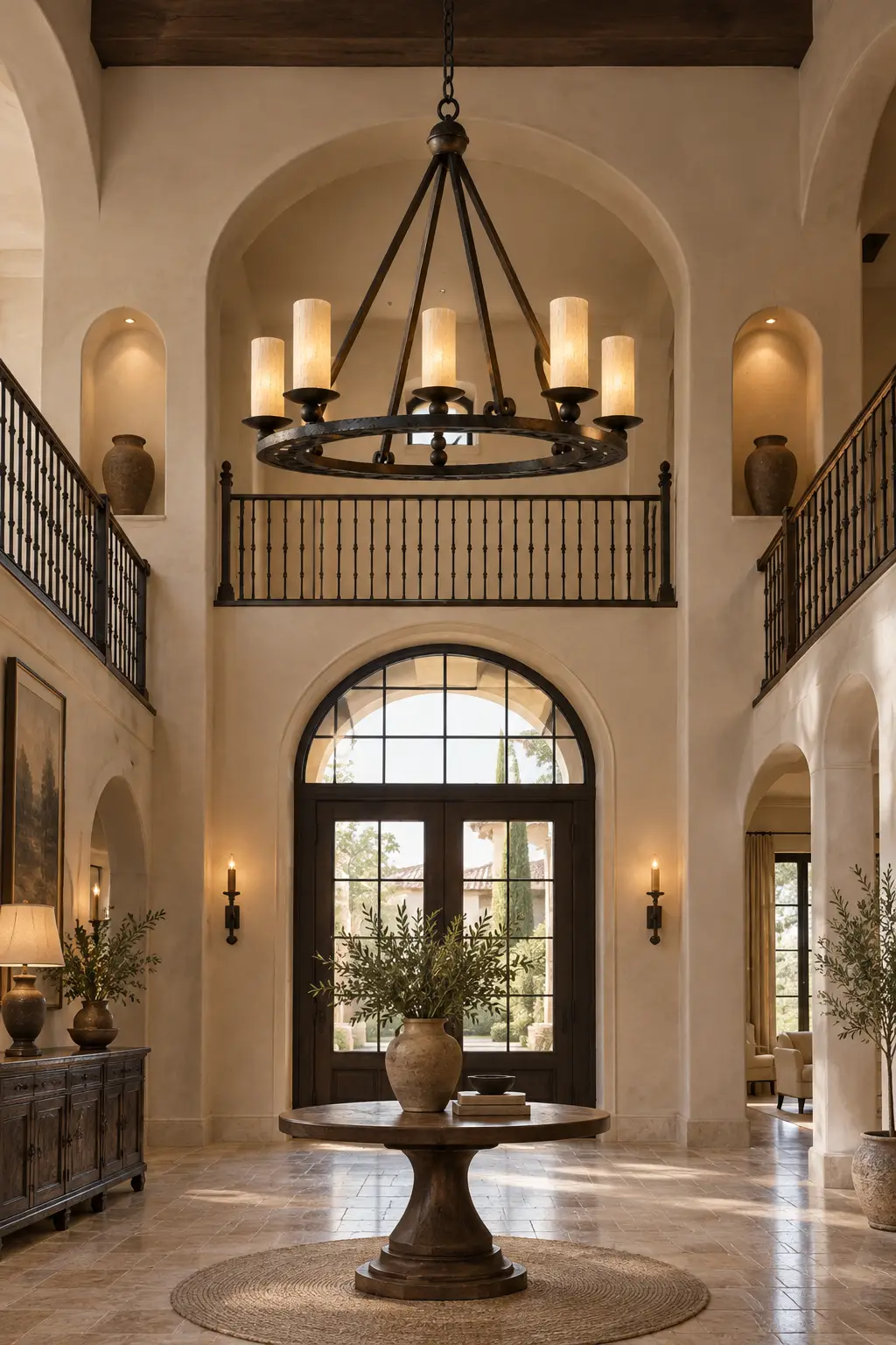 Monastery-Ring-Wrought-Iron-8-Light-Chandelier-Spanish-Revival-Transitional-Mediterranean-Foyers Monastery-Ring-Wrought-Iron-8-Light-Chandelier-Spanish-Revival-Transitional-Mediterranean-Foyers
