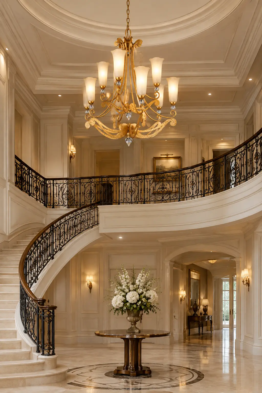 Regal-Bloom-Two-Tier-9-Light-Chandelier-Double-Height-Foyers-French-Neoclassical-Entry-Galleries Regal-Bloom-Two-Tier-9-Light-Chandelier-Double-Height-Foyers-French-Neoclassical-Entry-Galleries