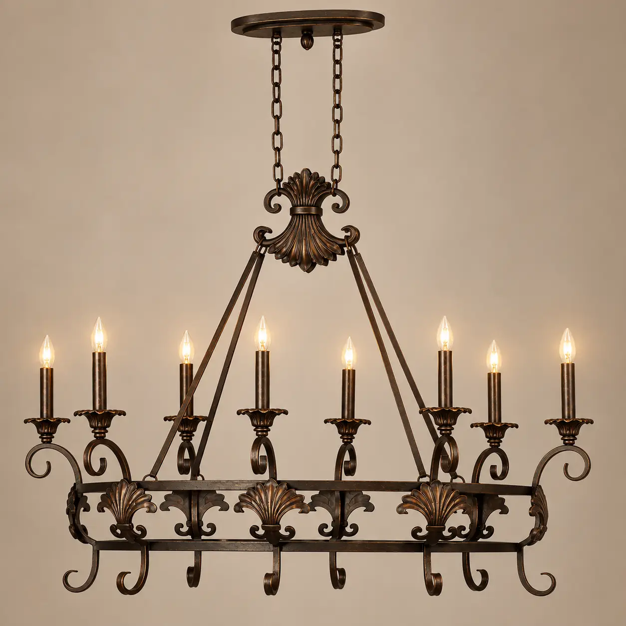 Valencia-8-Light-Handcrafted-Artisan-Bronze-with-Gold-Pendant-3 Valencia-8-Light-Handcrafted-Artisan-Bronze-with-Gold-Pendant-3