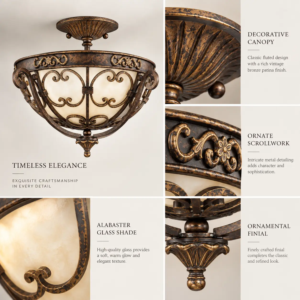 Venezia-3-Light-Semi-Flush-Mount-Pendant-in-Vintage-Bronze-Patina-2 Venezia-3-Light-Semi-Flush-Mount-Pendant-in-Vintage-Bronze-Patina-2