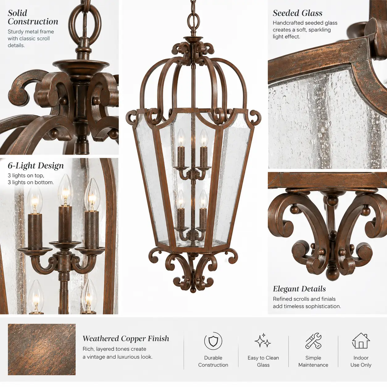 Vintage-Lantern-Style-6-Light-Pendant-in-Weathered-Copper-Finish-2 Vintage-Lantern-Style-6-Light-Pendant-in-Weathered-Copper-Finish-2