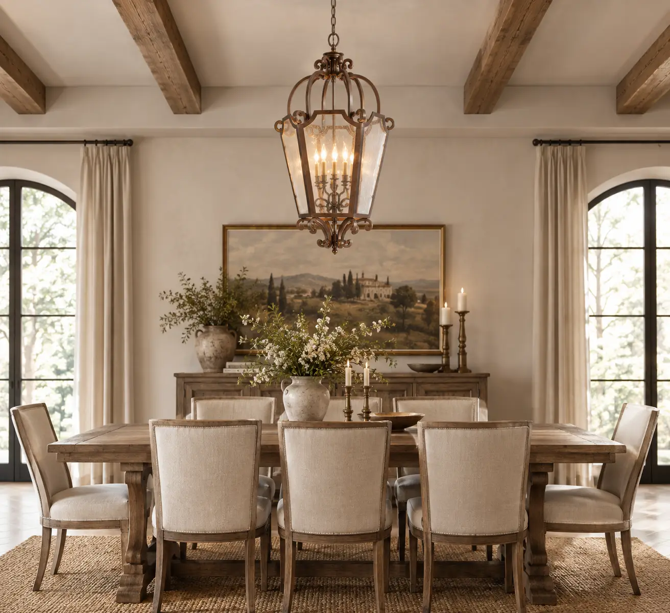 Vintage-Lantern-Style-6-Light-Pendant-in-Weathered-Copper-Finish-French-Country-Transitional-Dining Vintage-Lantern-Style-6-Light-Pendant-in-Weathered-Copper-Finish-French-Country-Transitional-Dining